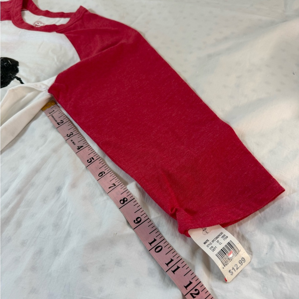 Snoopy Women’s Raglan Shirt - Red & White - Picture 6 of 7